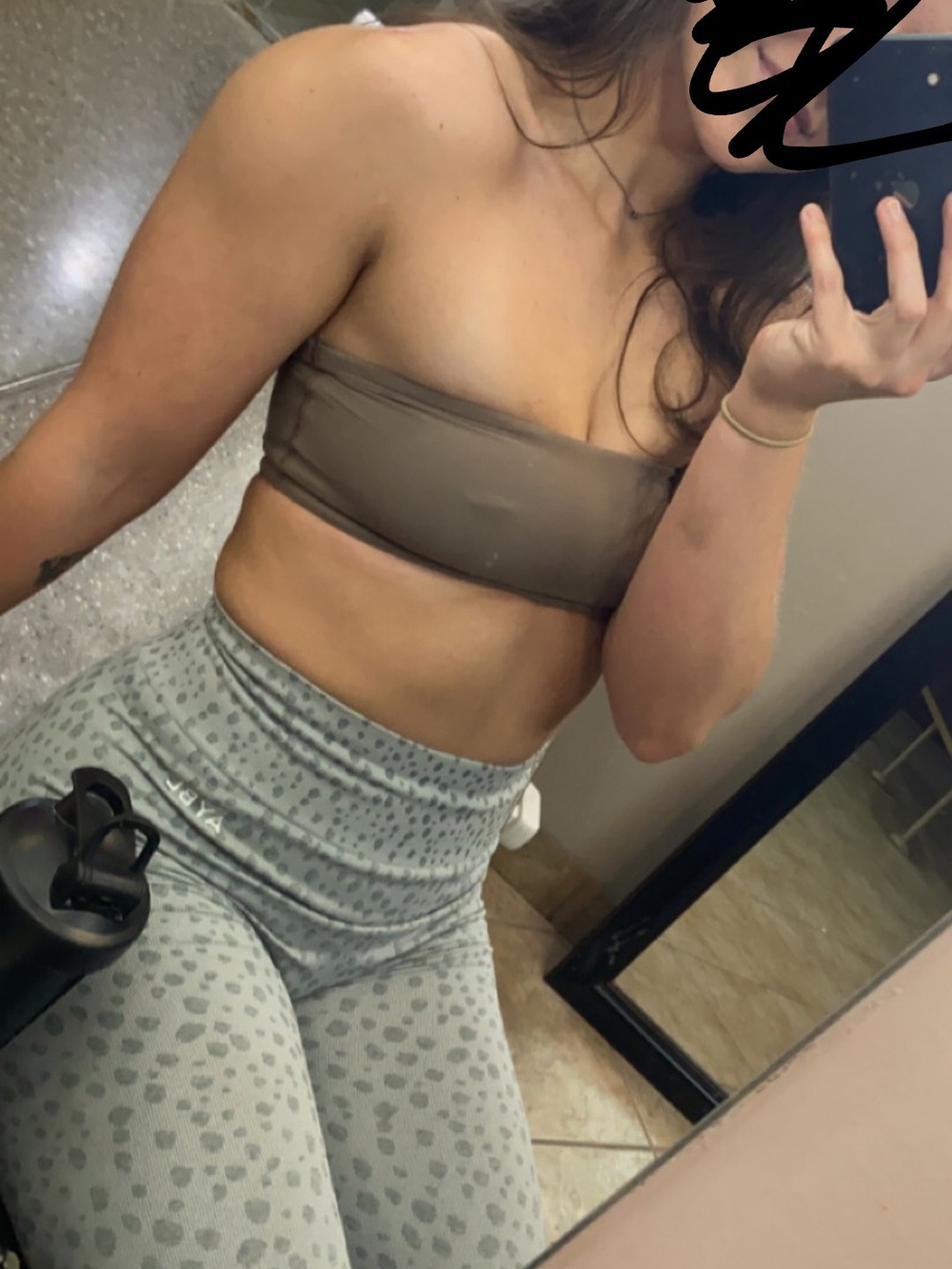Aybl High-Waisted Light Gray Spotted Leggings - Picture 2 of 4